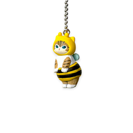 Bumblebee character keychain with dangling chain