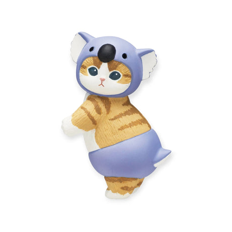 From the Mofusand Premium - Nyanpantsu Blind Box, this delightful toy figure showcases a cat in an adorable purple koala costume, posing charmingly. As part of the sought-after blind box series from Mofusand, it's an ideal piece for collectors looking to "Collect Them All.