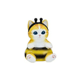 The Mofusand Mini Figure Blind Box - Vol 3 (Pink) showcases a charming miniature cat figurine adorned as a bee, featuring yellow and black stripes along with cute antennae, all set against a simple white background.