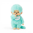 Mint green plush collectible doll with big eyes, wearing matching soft outfit