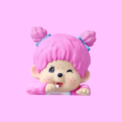 Berry Pink figure from the Monchhichi Hippers Colors Wink Series Lineup