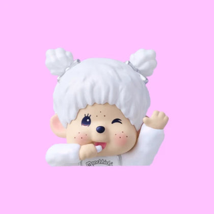 Pearl White figure from the Monchhichi Hippers Colors Wink Series Lineup