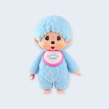 Monchhichi Blue figure from the Monchhichi Flocked Figure Blind Box - Series 7 Lineup
