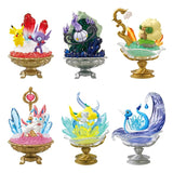 The Re-Ment Pokemon Gemstone Collection 2 features six exquisite dessert sculptures, each spotlighting a different Pokémon character with elaborate designs on ornate bases. These unique pieces capture the charm of collectible Pokémon figures, adding a whimsical touch to any display.