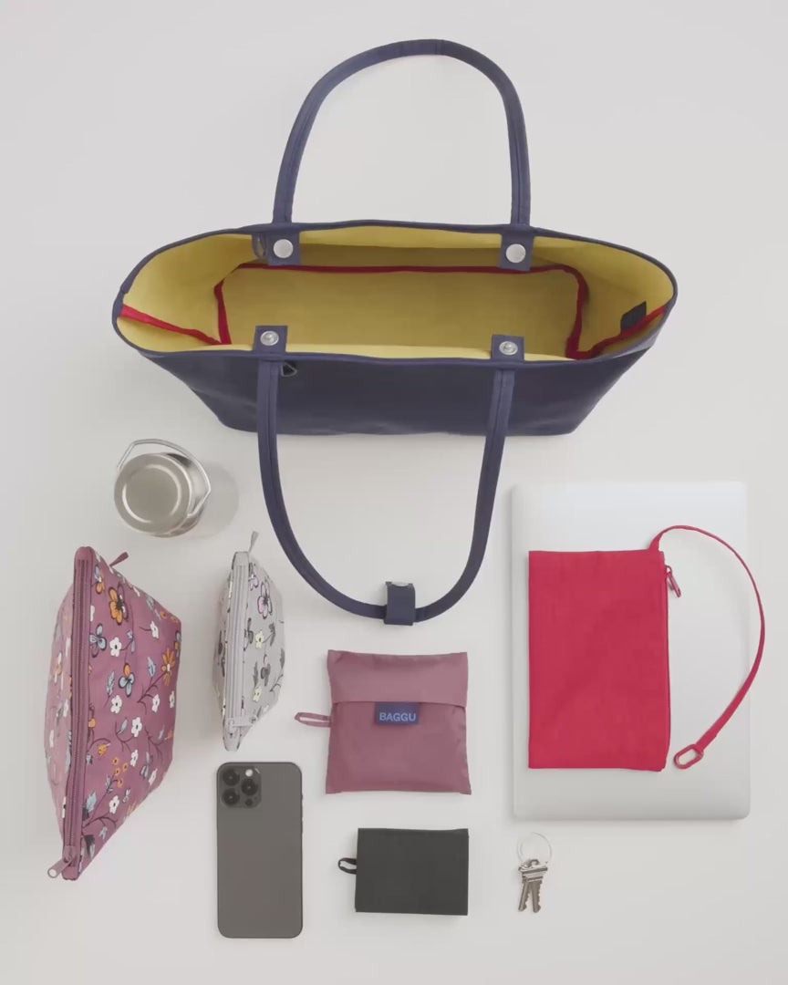 Baggu Medium Nylon Reversible Tote - Navy Mix