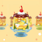 Mini dessert blind box figure: yellow cat character reclining inside a dessert lantern