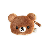 This Rilakkuma Chairoikoguma Coin Pouch is a soft, bear-shaped plush in brown. It features a zip closure and a small ribbon, making it perfect for keeping your coins organized with ease and charm. Easy to carry and functional!.