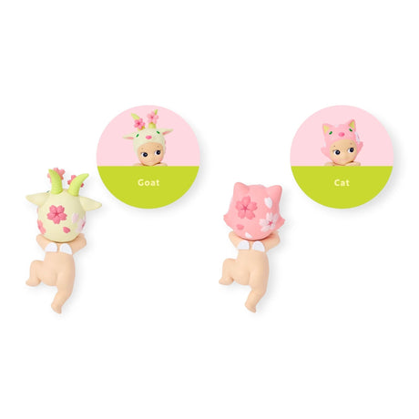Cherry blossom Hippers mini figures: goat and cat character displays