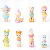 The Sonny Angel Home Sweet Home Series from Sonny Angel features a collection of eight vibrant baby figurines, each dressed in charming animal-themed costumes, providing cozy companions against a plain white background.