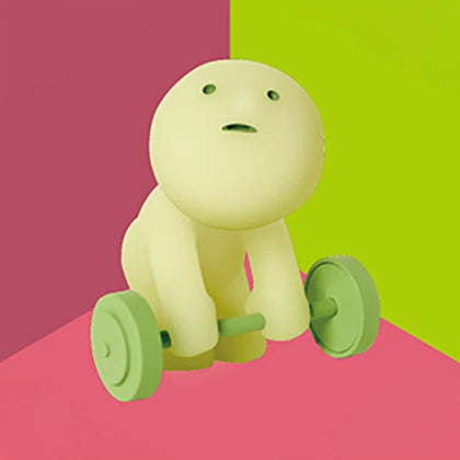 Dumbbell figure from the Smiski Exercising Lineup