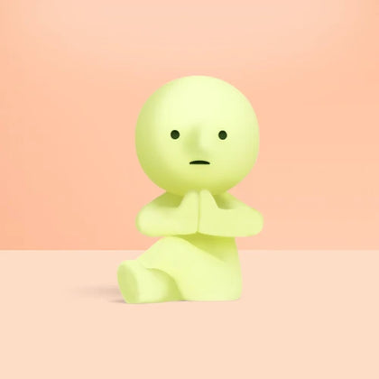 Shoulderstand Pose figure from the Smiski Yoga Lineup