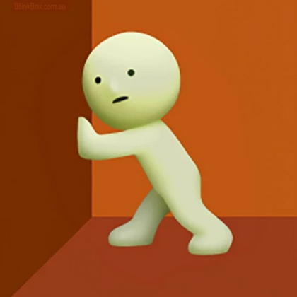 Pushing figure from the Smiski Series 2 Lineup