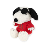 A 17cm Snoopy plush toy exudes coolness with its stylish sunglasses and a red shirt featuring the iconic "Joe Cool" text.