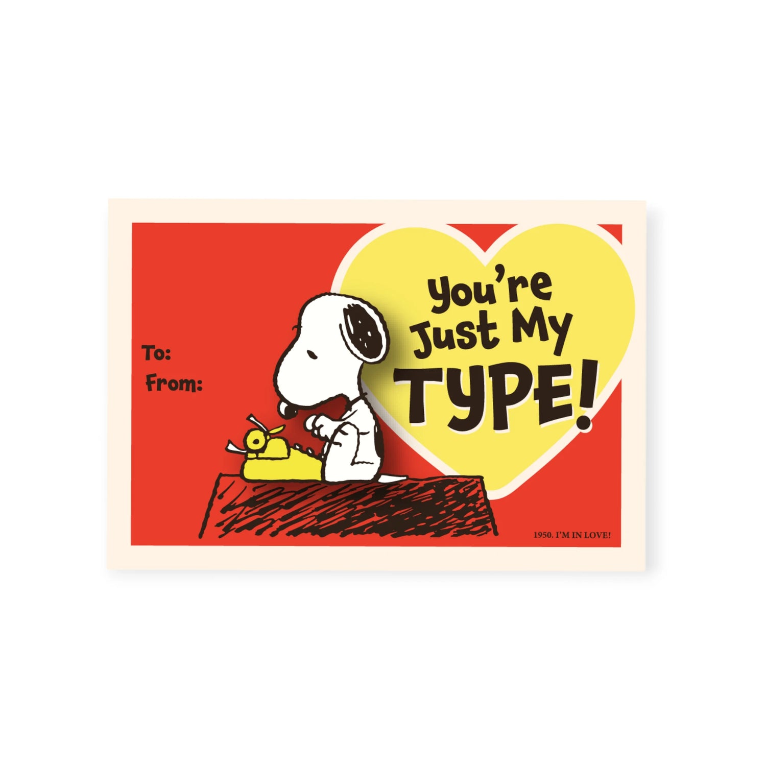 Snoopy Just My Type Card & Pin - Gift Set