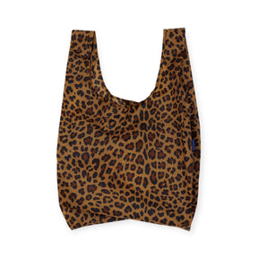 Leopard print reusable tote bag with U-shaped handles