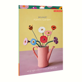 Studio ROOF Object Art Puzzle featuring a 3D bouquet inspired by Klimt’s garden in textured pink pitcher gallery position 1