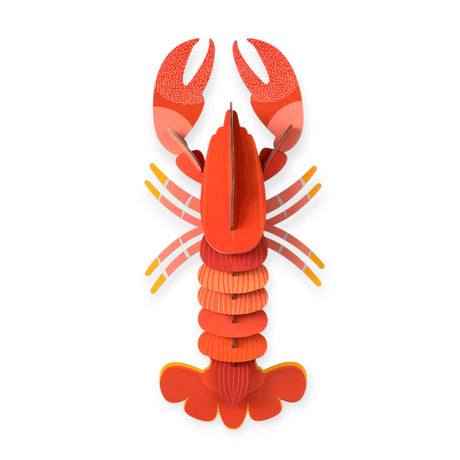 3D assembled red lobster wall art puzzle with layered design shown on white background gallery position 1