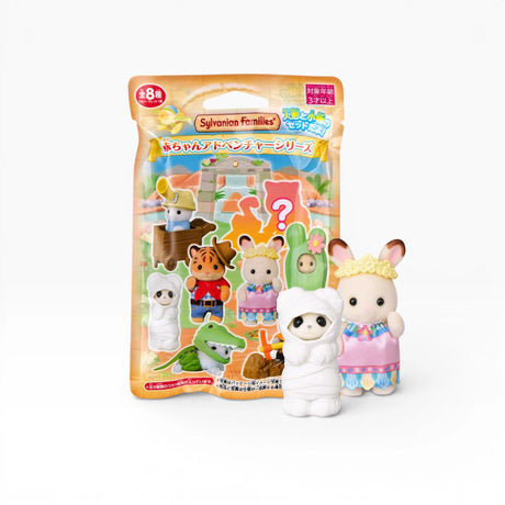 Sylvanian Families blind bag package with multiple baby figurines shown