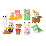 Assorted baby animal figurines with accessories in a group