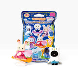 Sylvanian Families blind bag package with wizard figures and accessory illustrations.