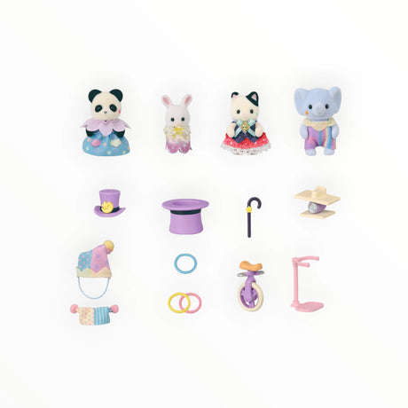 Sylvanian Families - Dream Showtime Babies featuring four animal babies with colorful show outfits and circus accessories
