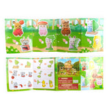 Whimsical game instructions, featuring cartoon animal characters and step-by-step arrows, are inspired by the enchanting universe of Sylvanian Families. They include warning and age recommendation labels at the bottom section, making them perfect for fans of the Baby Forest Series from Sylvanian Families.