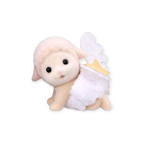 White bear cub plush figurine with star cape and gray wing hood