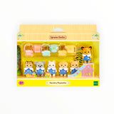 Sylvanian Families - Nursery Playmates with six baby animal figures in nursery uniforms and backpacks with playground slide