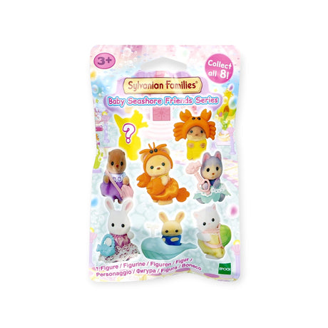 Explore the "Sylvanian Families Blind Bag - Baby Seashore Friends Series," a captivating set of collectible toy figures by Sylvanian Families. Each blind bag unveils delightful animal characters in charming seashore-themed outfits, ideal for bringing a hint of seaside adventure to your collection.