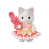 This adorable figure from the Sylvanian Families Blind Bag - Baking Baby Party collection is a charming addition to any Sylvanian Families set. Dressed in a delightful frock and holding a pink spoon adorned with a bow, it's perfect for your baking baby party setup.