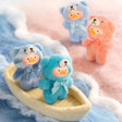 Teddy LuLu - Whispers of Nature Plush Charm - Blind Box showing pastel blue and pink piggy plushes in teddy suits by LuLu The Piggy