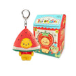 Fruit plush keychain blind box with red strawberry character and hanging clasp