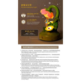 The Wooderful life - Fairy Night Light by Wooderful life is a wooden piece with a flower design, featuring a gentle LED light and a small figure beneath the petal. It is eco-friendly and comes with product features and maintenance instructions in both Chinese and English.