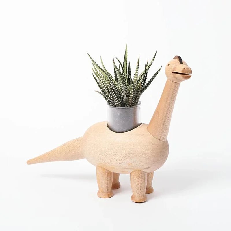 Wooden Brontosaurus Planter - Blink Box